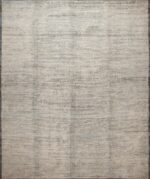 Decorative and Versatile Large Size Modern Solid Abstract Design Cream Color Wool Pile Area Rug 11744 by Nazmiyal Antique Rugs