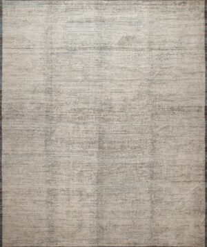 Decorative and Versatile Large Size Modern Solid Abstract Design Cream Color Wool Pile Area Rug 11744 by Nazmiyal Antique Rugs