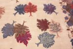 Leaves of Vintage Ivory Background Persian Khorassan Area Rug 72503 by Nazmiyal Antique Rugs