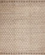 Light Ivory Background Brown Diamond Pattern Grid Design Modern Room Size Area Rug 11423 by Nazmiyal Antique Rugs