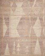 Light Neutral Warm Color Tribal Geometric Design Modern Room Size Rug 11490 by Nazmiyal Antique Rugs