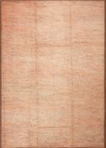 Minimalist Solid Light Coral Color Modern Room Size Area Rug 11667 by Nazmiyal Antique Rugs