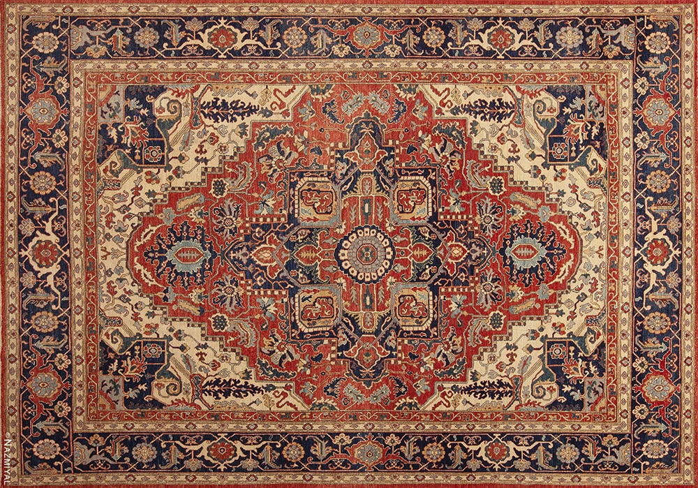  Persian Heriz Serapi Rug 11527 by Nazmiyal Antique Rugs