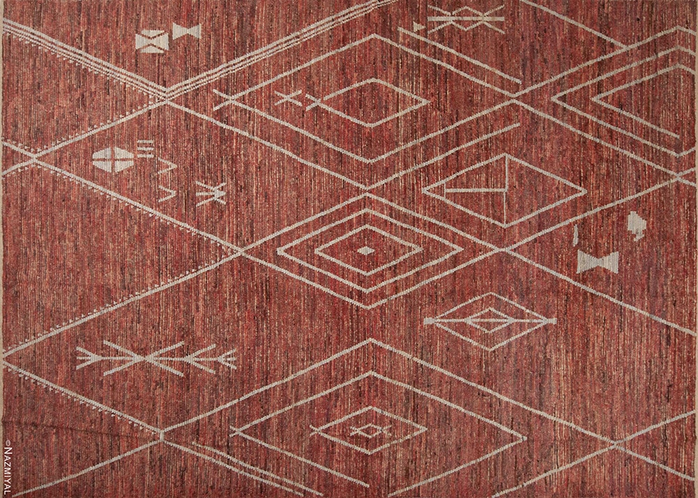 Modern Contemporary Rustic Classic Moroccan Beni Ourain Design Rug 11630 by Nazmiyal Antique Rugs