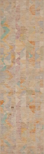 A Beautiful Warm Tone And Casual Modern Rustic Tribal Geometric Chevron Design Contemporary Runner Rug 11047 by Nazmiyal Antique Rugs