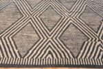 Motifs of Large Size Black Grey Color Chevron Diamond Design Modern Area Rug 11798 by Nazmiyal Antique Rugs