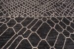 Motifs of Large Size Black and White Color Tribal Berber Moroccan Beni Ourain Design Modern Area Rug 11801 by Nazmiyal Antique Rugs