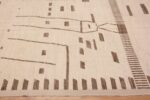 Motifs of Large Size Soft Cream Ivory Background And Brown Tribal Geometric Design Modern Area Rug 11850 by Nazmiyal Antique Rugs