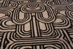 Motifs of Oversized Black and White Color Art Deco Design Contemporary Modern Area Rug 11853 by Nazmiyal Antique Rugs