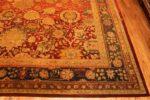 Motifs of Jaw Dropping Rustic Red Oversized Large Scale Allover Design Antique Indian Agra Rug 71251 by Nazmiyal Antique Rugs