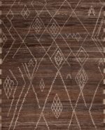 Rich Earthy Brown Color Background Primitive Tribal Geometric Pattern Modern Room Size Area Rug 11448 by Nazmiyal Antique Rugs