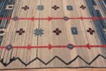 Side of Geometric Large Size Mid Century Modern Swedish Design Contemporary Area Rug 11707 by Nazmiyal Antique Rugs