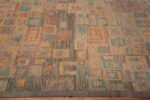 Side of Beautifully Artistic Large Size Soft Jewel Tone Colors Mid Century Modern Influenced Geometric Design Modern Area Rug 11759 by Nazmiyal Antique Rugs