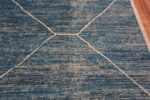 Side of Simplistic Modern Minimalist Light Blue Color Tribal Moroccan Beni Ourain Design Contemporary Rug 11474 by Nazmiyal Antique Rugs
