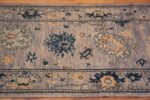 Side of A Beautifully Decorative Soft Purple Pastel Color Modern Turkish Oushak- Design Contemporary Hallway Runner Rug 11211 by Nazmiyal Antique Rugs