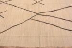 Side of Tribal Moroccan Beni Ourain Design Contemporary Modern Flatwoven Kilim Area Rug 11690 by Nazmiyal Antique Rugs