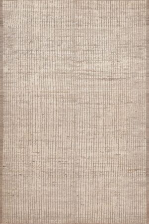 Light Cream Color Minimalist Design Modern Soft Wool Pile Modern Area Rug 11229 by Nazmiyal Antique Rugs
