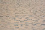 Texture of A Beautiful Abstract Cream Light Blue Large Size Geometric Design Modern Area Rug #11821 by Nazmiyal Rugs