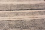 Texture of Cream And Black Handmade Wool Pile Abstract Contemporary Modern Area Rug 11537 by Nazmiyal Antique Rugs