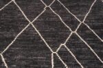 Texture of Large Size Black and White Color Tribal Berber Moroccan Beni Ourain Design Modern Area Rug 11801 by Nazmiyal Antique Rugs
