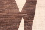 Texture of Large Tribal Design Ivory And Brown Modern Area Rug 11731 by Nazmiyal Antique Rugs