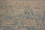 Texture of Large Washed Out Sky Blue Tribal Geometric Contemporary Modern Area Rug 11757 by Nazmiyal Antique Rugs