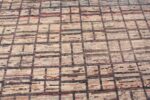 Texture of Modern Geometric Grid Design Wool Pile Handmade Contemporary Area Rug 11468 by Nazmiyal Antique Rugs