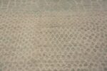 Texture of Facinating Modern Neutral Grey With Seafoam Color Abrash Geometric Tribal Design Large Square Size Area Rug 11740 by Nazmiyal Antique Rugs