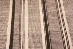 Texture of A Decorative Modern Room Size Stripped Design Black and White Color Contemporary Area Rug 11355 by Nazmiyal Antique Rugs