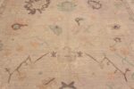 Texture of Neutral Decorative Soft Pastel Color Room Size Modern Turkish Oushak Design Rug 11671 by Nazmiyal Antique Rugs