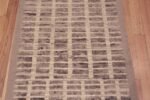 Texture of Beautiful Neutral Grey Color Simplistic Geometric Design Modern Contemporary Hallway Runner Rug 11143 by Nazmiyal Antique Rugs