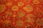 Texture of Jaw Dropping Rustic Red Oversized Large Scale Allover Design Antique Indian Agra Rug 71251 by Nazmiyal Antique Rugs