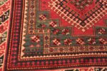Texture of Small Green Tribal Antique Double Niche Caucasian Kazak Islamic Prayer Design Area Rug 72560 by Nazmiyal Antique Rugs