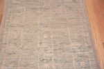 Texture of Tribal Geometric Design Light Blue Color Modern Hallway Runner Rug 11144 by Nazmiyal Antique Rugs