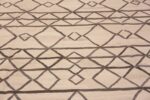Texture of White And Brown Geometric Contemporary Modern Room Size Area Kilim Rug 11522 by Nazmiyal Antique Rugs