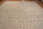 Top of A Beautiful Abstract Cream Light Blue Large Size Geometric Design Modern Area Rug #11821 by Nazmiyal Rugs
