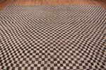 Top of Black and White Checker Design Modern Central Asian Rug 11771 by Nazmiyal Antique Rugs