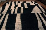 Top of Bold Black and White Color Tribal Geometric Oversized Modern Rug 11846 by Nazmiyal Antique Rugs