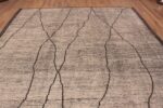 Top of A Truly Facinating Cream Color Background With A Tribal Nomadic Abstract Modern Room Size Area Rug 11683 by Nazmiyal Antique Rugs