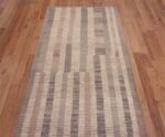 Top of Decorative Light Cream Color Background and Neutral Color Tribal Geometric Design Modern Hallway Runner Rug 11147 by Nazmiyal Antique Rugs
