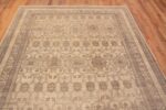 Top of Decorative Soft Neutral Cream Color Contemporary Tribal Geometric Modern Turkish Oushak Design Rug 11376 by Nazmiyal Antique Rugs