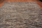 Top of Beautifully Artistic Earthy Brown and Blue Color Abstract Contemporary Design Large Modern Room Size Area Rug 11699 by Nazmiyal Antique Rugs