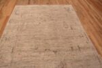 Top of A facinating earthy cream neutral abstract modern Turkish Oushak design area rug 11337 by Nazmiyal Antique Rugs