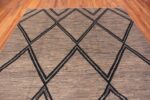 Top of Facinating Geometric Chevron Design Square Shape Grey Color Modern Area Rug #11392 by Nazmiyal Antique Rugs