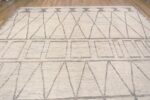 Top of Geometric Ivory Modern Contemporary Decorative Area Rug 11879 by Nazmiyal Antique Rugs