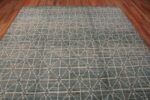 Top of Grey Blue Color Allover Geometric Design Room Size Modern Area Rug 11475 by Nazmiyal Antique Rugs