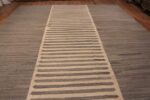 Top of Grey Cream Modern Contemporary Flat Woven Geometric Kilim Rug 11811 by Nazmiyal Antique Rugs