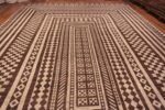 Top of Captivating Ivory and Brown Color Tribal Geometric Design Modern Oversized Area Rug 11851 by Nazmiyal Antique Rugs