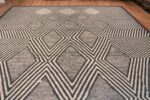 Top of Large Size Black Grey Color Chevron Diamond Design Modern Area Rug 11798 by Nazmiyal Antique Rugs