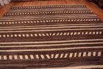 Top of Large Brown Cream Geometric Flatwoven Modern Contemporary Kilim Area Rug 11812 by Nazmiyal Antique Rugs